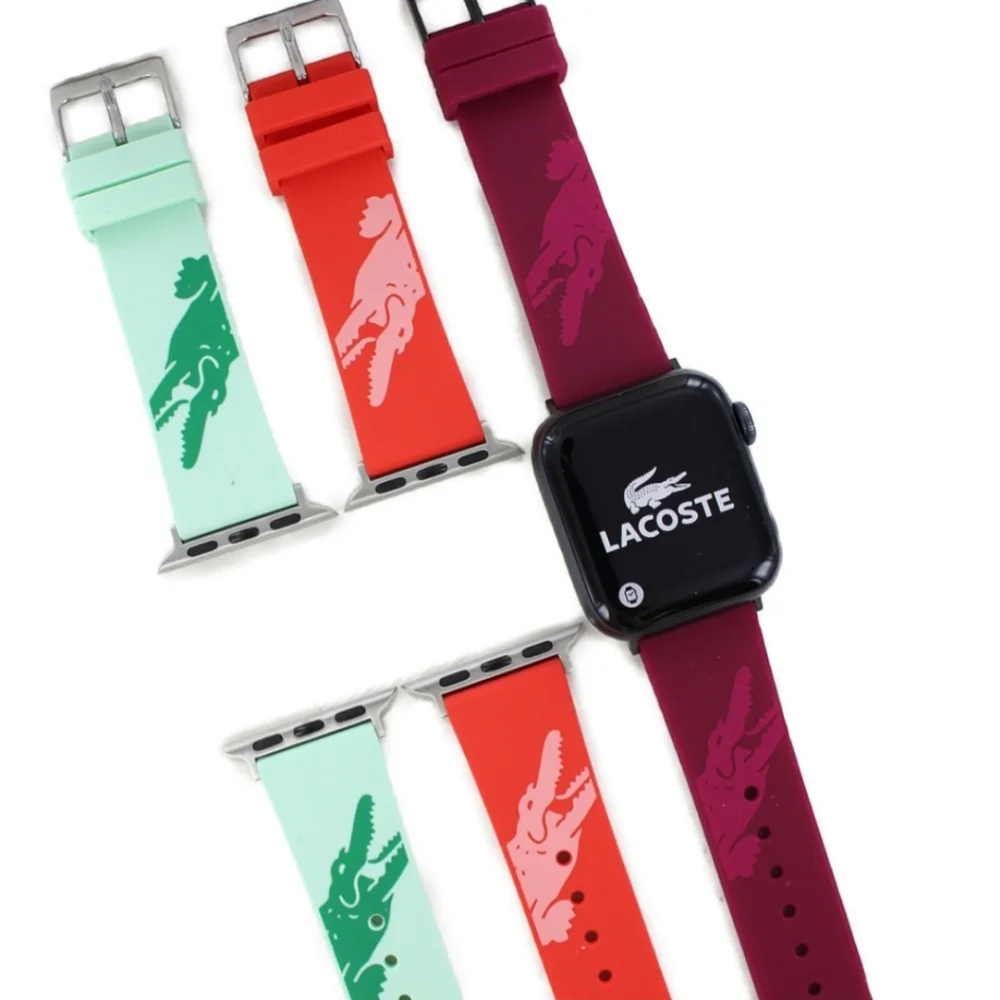 Lacoste Apple Watch Strap (38/40mm) Crocodile Print Silicone